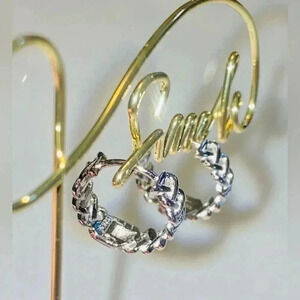 🍀  Braided Style🍀 Sterling Silver Earrings Unisex 🍀